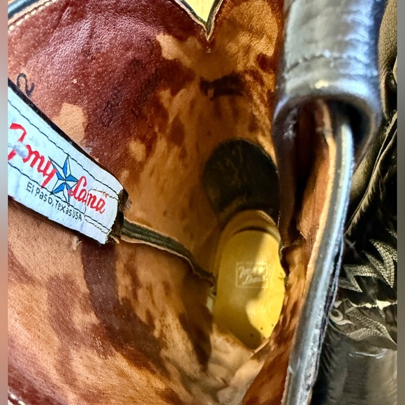 Tony Lama CZ810 Men's Exotic Western Boot w/ Black Teju Lizard USA Made 7.5 D - Picture 7 of 7